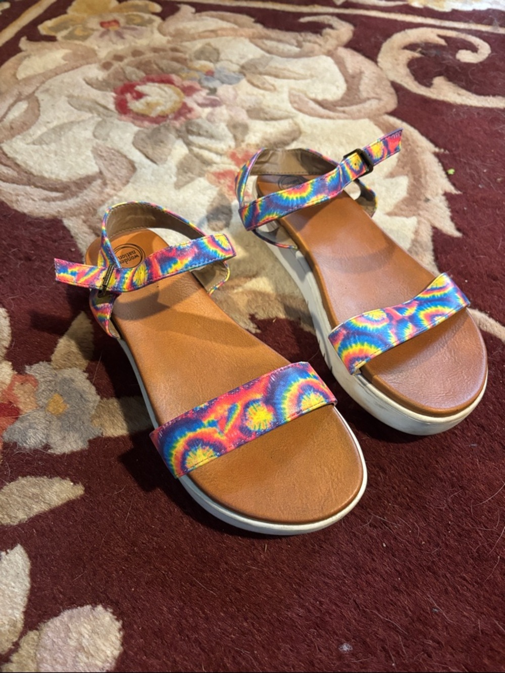 wonder nation Multicolor Tie-Dye Strap Sandals